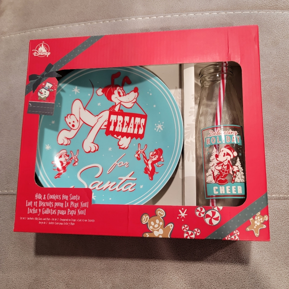 Disney Santa Milk and Cookie Set Pluto Mickey